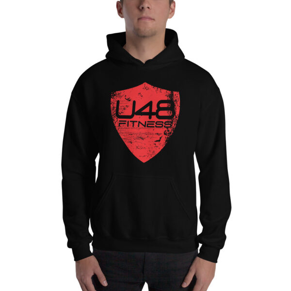 Ultimate 48 Fitness - Black Hoodie - Red Shield